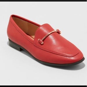 Never worn red loafers